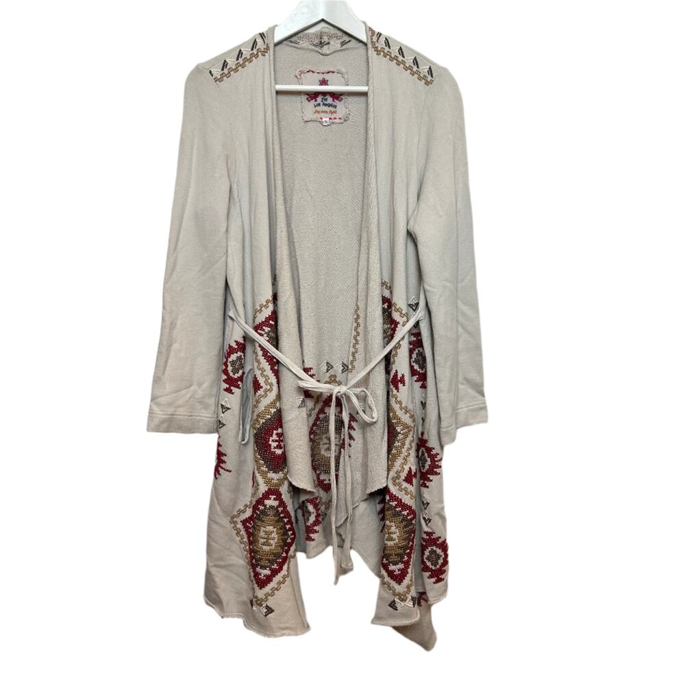 Johnny Was Nova Cascade Cardigan Waterfall Drape Open Front Jacket Small